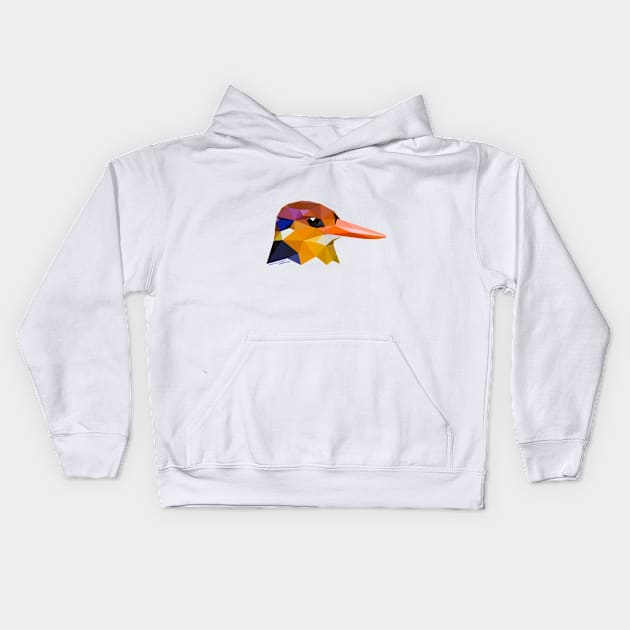 Oriental Dwarf Kingfisher Kids Hoodie by GeometricWildlife